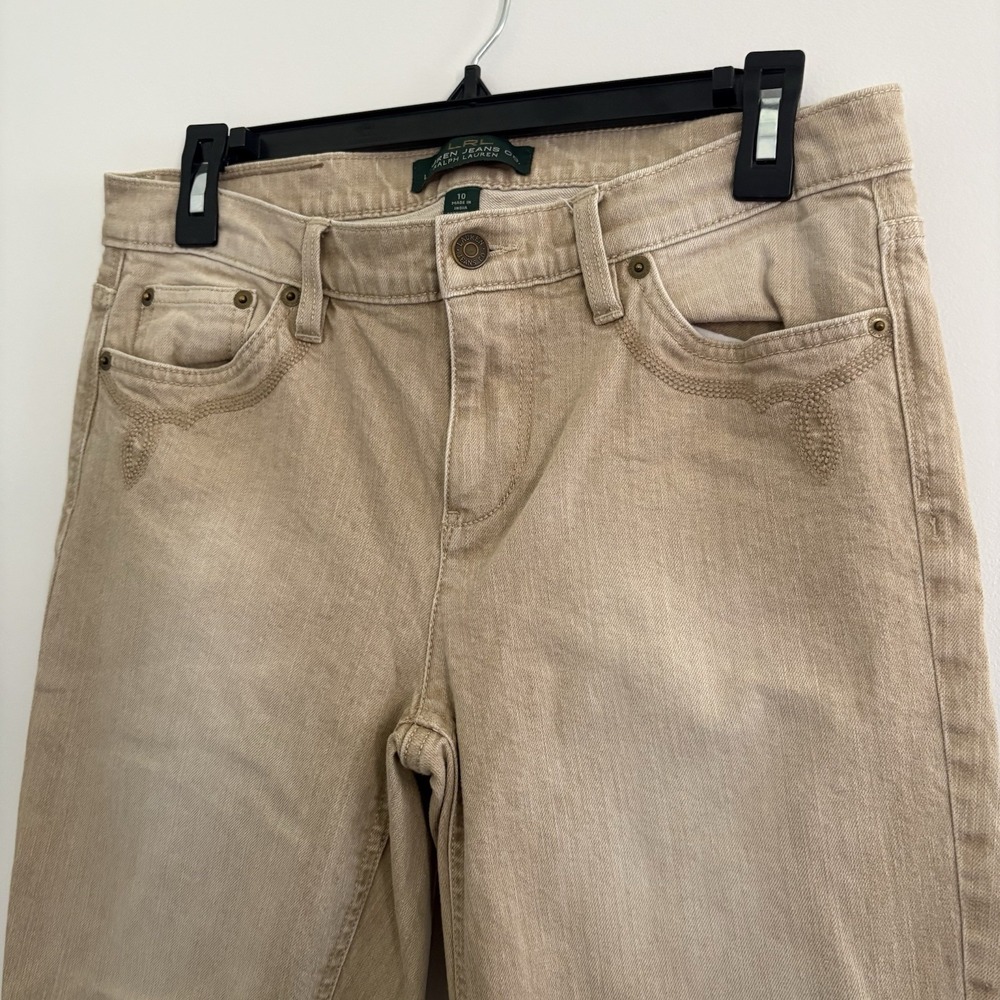 Lauren Jeans Co. Ralph Lauren Women's Jeans Tan/Camel Classic Modern Skinny Sz10